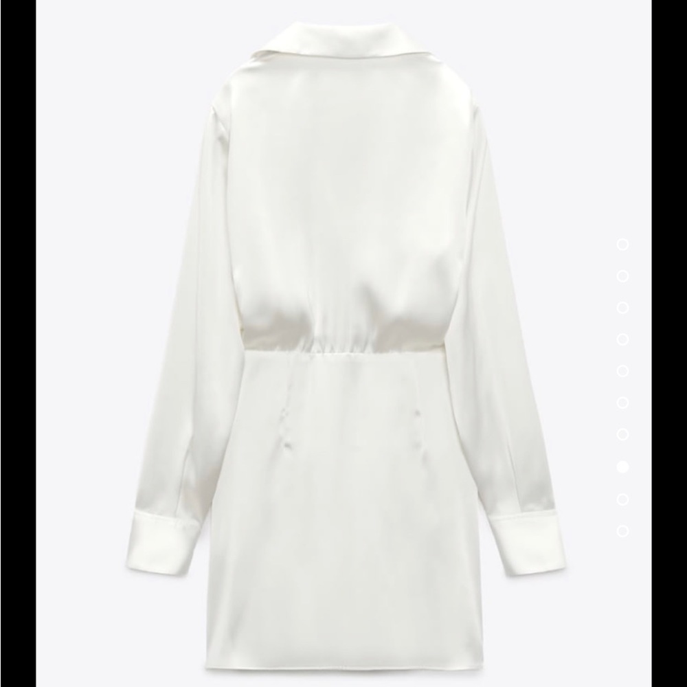 Zara Long Sleeve Satin Effect Dress Nwt - Picture 8 of 15
